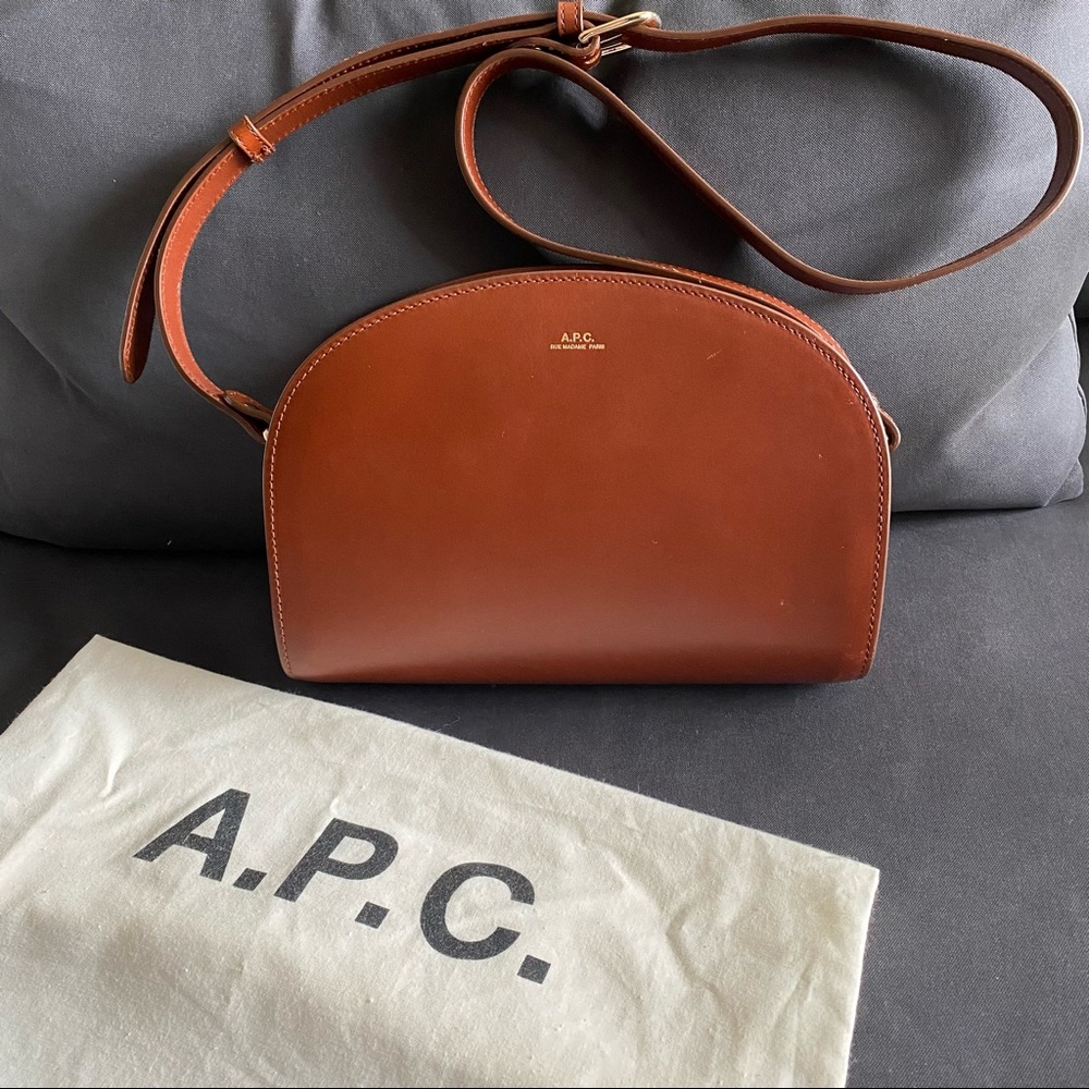 A.P.C. Halfmoon Shouder Crossbody Bag Brown